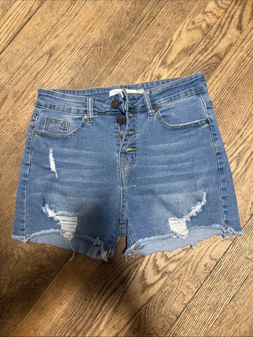 Celebrity Ace NWOT Distressed High-Rise Blue Denim Jean Shorts